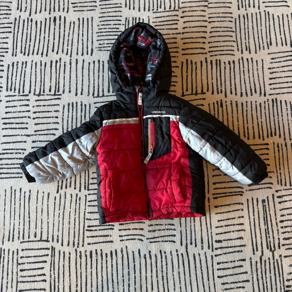 Black and Red Hooded Jacket Coat 3T